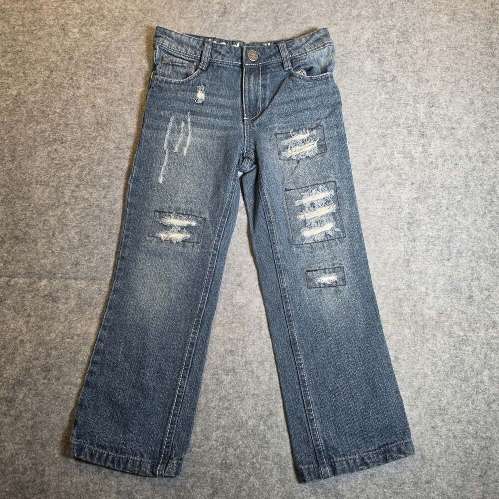 Akademiks Vintage Kids Size 6 Distressed Baggy Jeans Y2K Skate Hip Hop